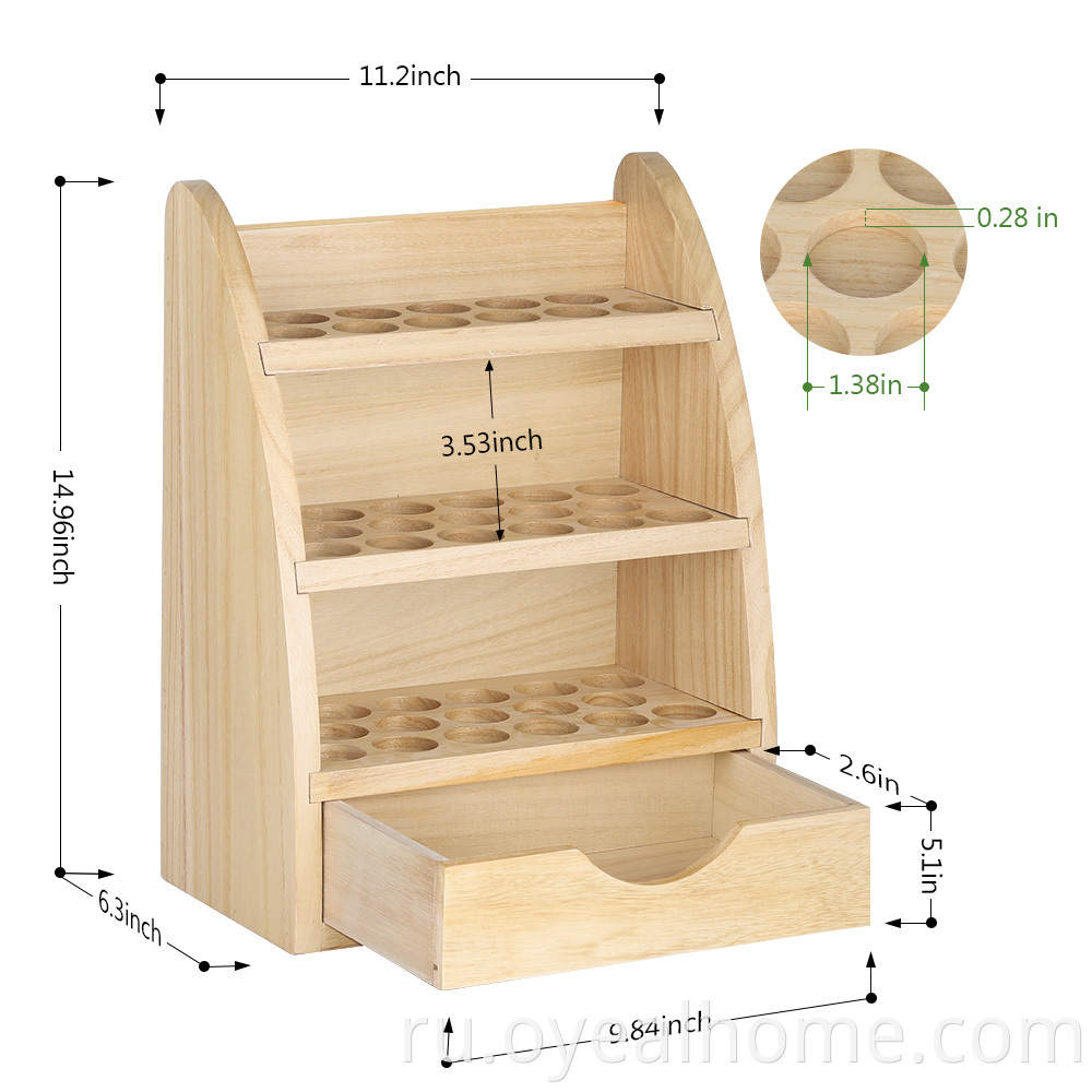 Wooden Essential Oil Shelf With A Drawer